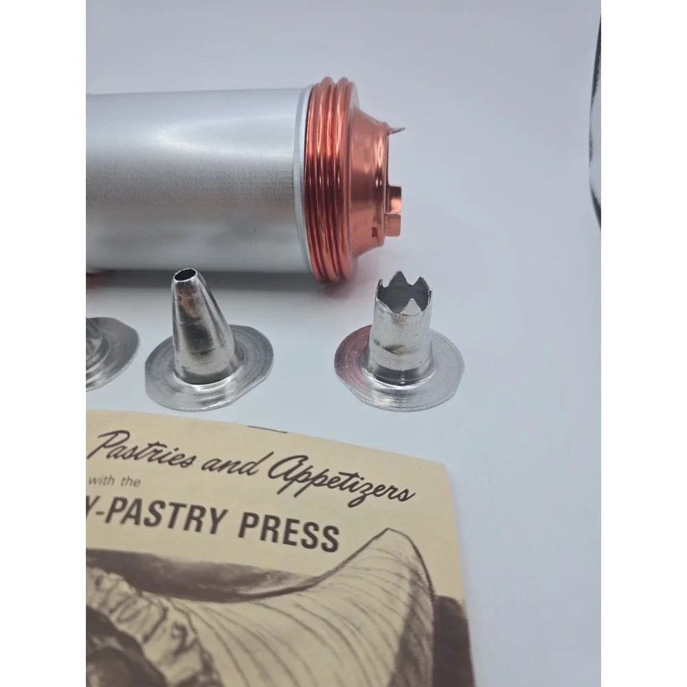 Vintage Aluminum Icing Cookie Decorator with 3 Attachments Missing Disks